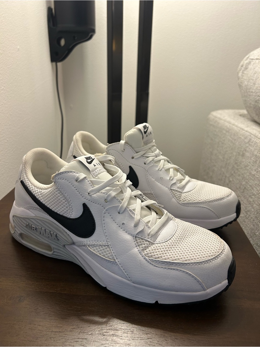 Nike Men’s White and Black Air Max Low-Top Athletic Sneakers